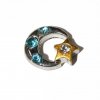Moon and Star with Stones 13mm floating charm