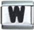 Letter W black - 9mm Italian charm - Click Image to Close
