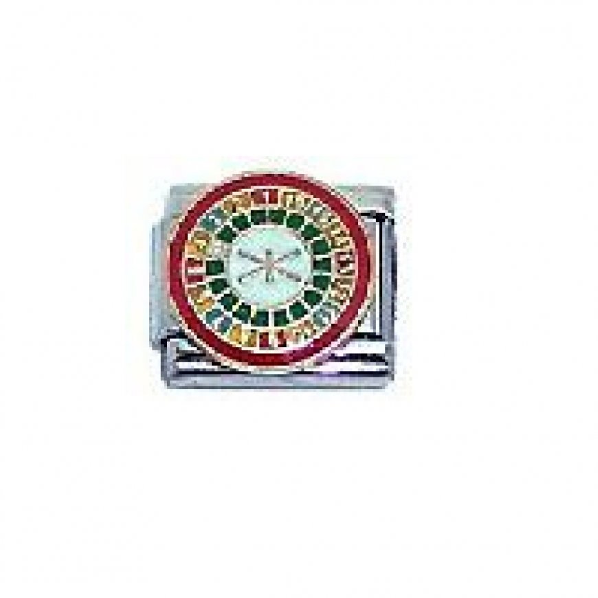 Roulette casino - enamel 9mm Italian charm - Click Image to Close