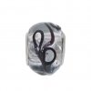 EB49 - Glass bead - Clear and black - European bead charm