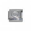 Silver coloured letter C - 9mm Italian charm