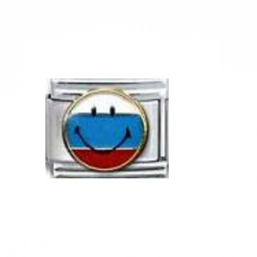 Flag - Russia - smiley face enamel 9mm Italian charm - Click Image to Close