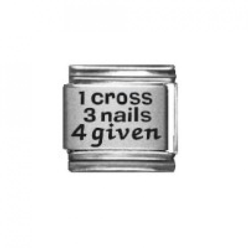 1 cross 3 nails 4 given - laser 9mm Italian charm - Click Image to Close