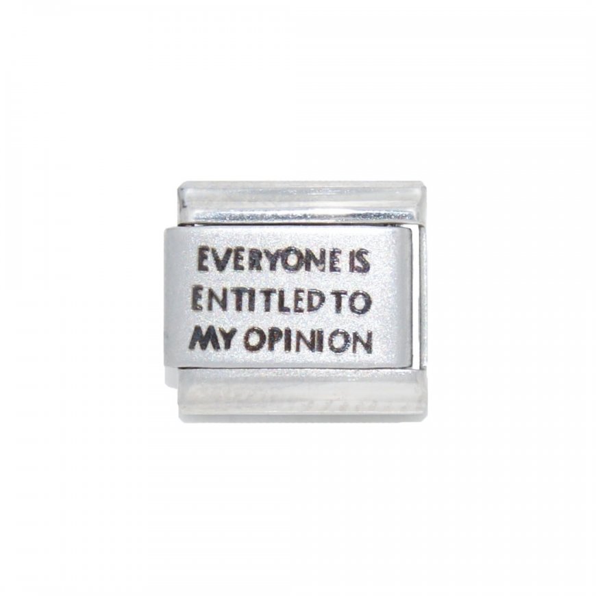 Everyone is entitled to my opinion - laser 9mm Italian charm - Click Image to Close