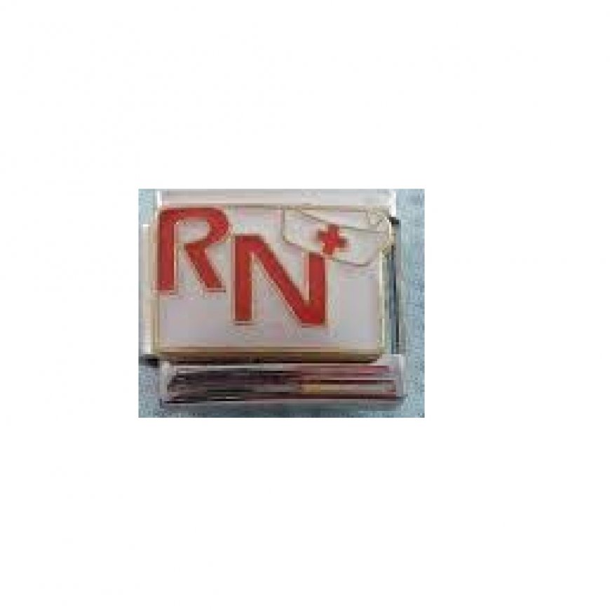RN - registered nurse (b) - enamel 9mm Italian charm - Click Image to Close