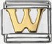 Gold soldered letter - W - 9mm Italian charm - Click Image to Close
