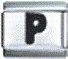 Letter P black - 9mm Italian charm - Click Image to Close