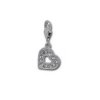 Rhinestone heart - clip on charm fits Thomas Sabo Style Bracelet