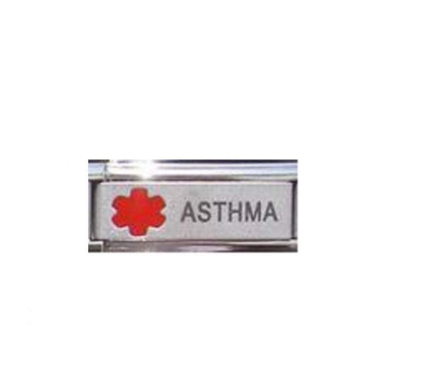 Asthma - superlink red medical laser 9mm Italian charm - Click Image to Close