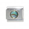 Mother of pearl circle - enamel 9mm Italian charm