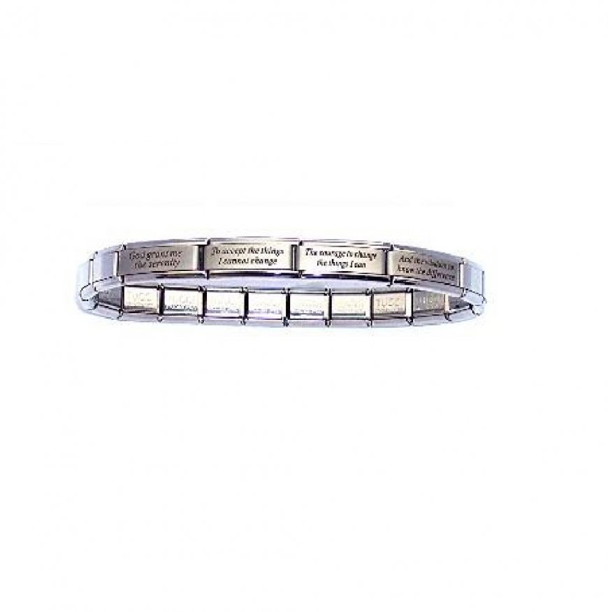 Serenity Prayer bracelet - 9mm Italian charm - Click Image to Close