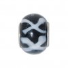 EB36 - Glass bead - Black and white - Europeon bead charm