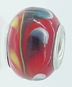 EB284 - Red, blue yellow and white bead - Click Image to Close
