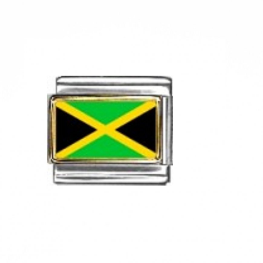 Flag - Jamaica photo enamel 9mm Italian charm - Click Image to Close