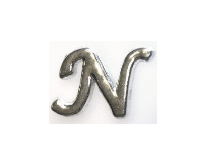 Silvertone flat letter N - floating memory locket charm - Click Image to Close