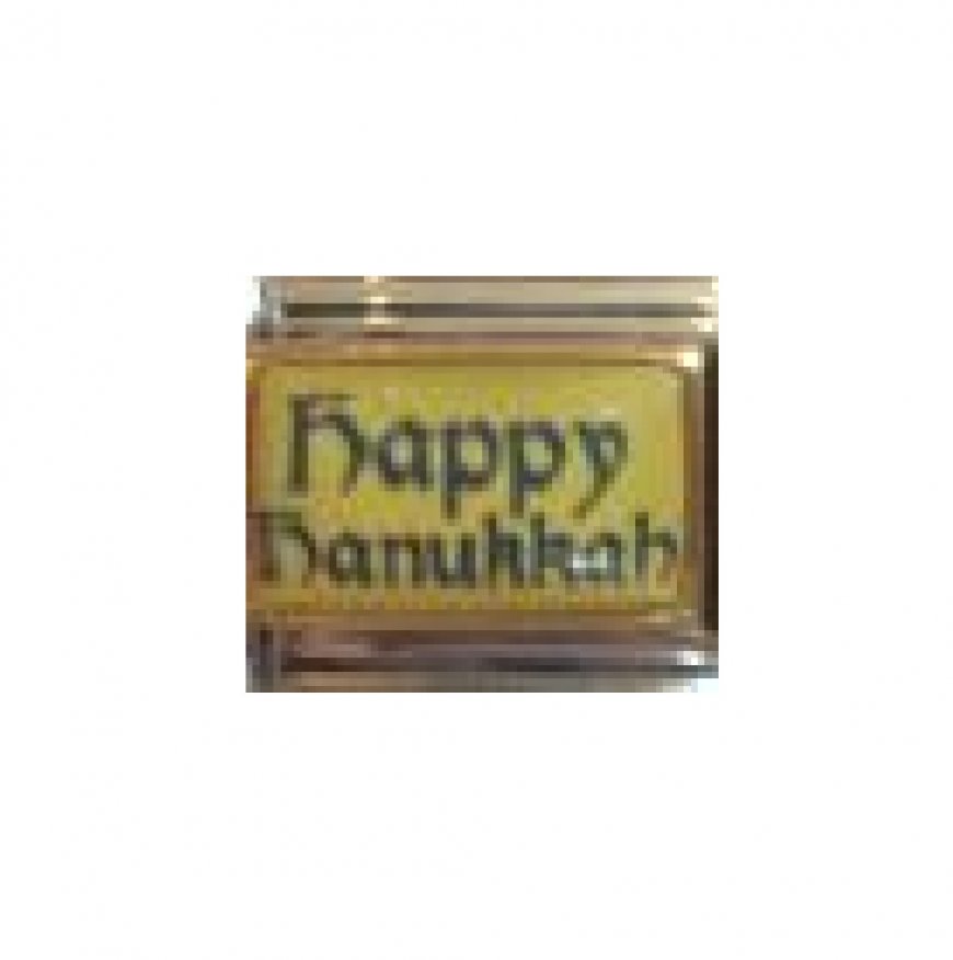 Happy Hanukkah - photo 9mm Italian charm - Click Image to Close