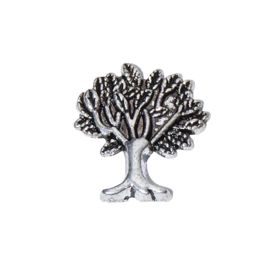 Silvertone Tree - Family - 11mm floating charm - Click Image to Close