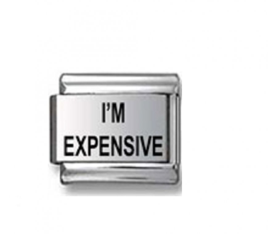 I'm expensive - laser 9mm Italian charm - Click Image to Close