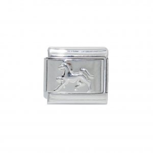 Silver colour horse - 9mm Italian charm