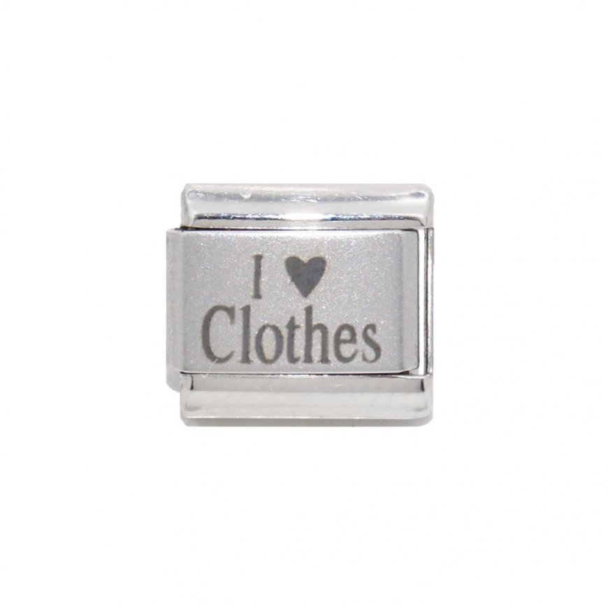 I love Clothes - 9mm Laser Italian Charm - Click Image to Close