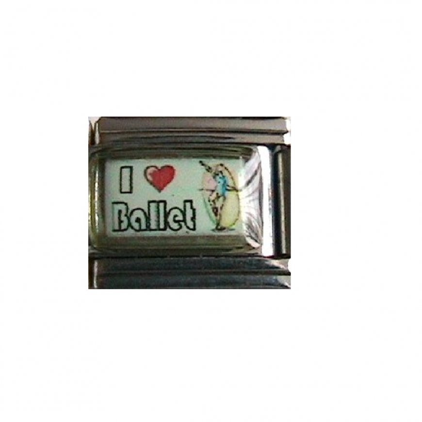 I love ballet (b) - photo 9mm Italian charm - Click Image to Close