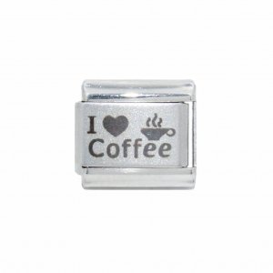 I love coffee with coffee cup - 9mm Laser Italian charm