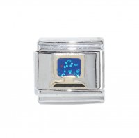 Computer sparkly (a) - enamel 9mm Italian charm
