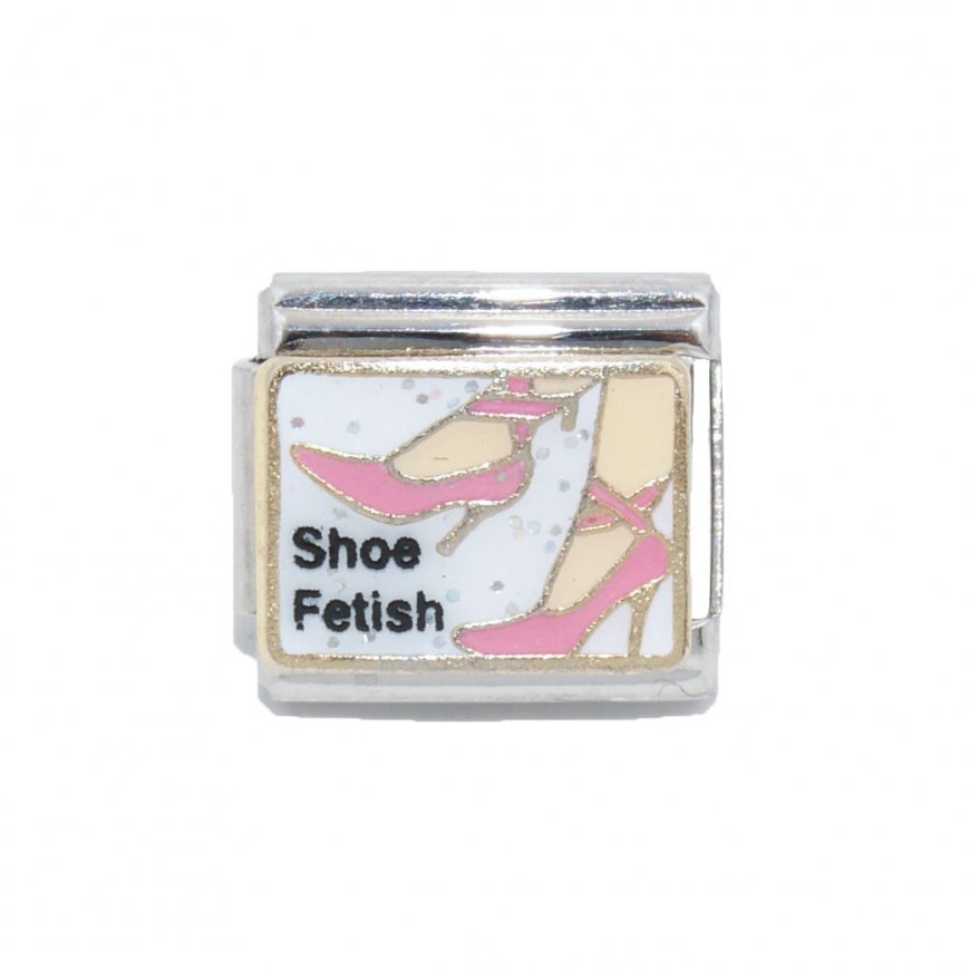 Shoe fetish (a) - enamel 9mm Italian charm - Click Image to Close