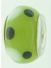 EB210 - Green bead with black and white dots
