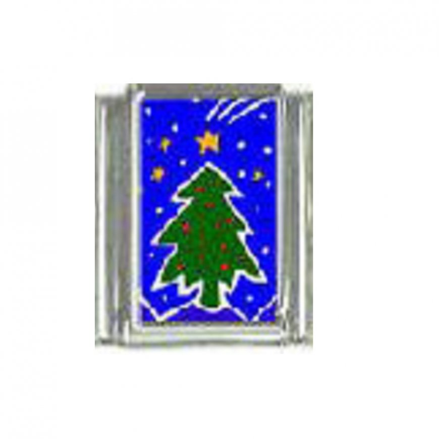 Christmas (ag) - Christmas Tree 9mm Italian Charm - Click Image to Close