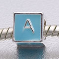 Blue Letter A - fits European bead bracelets - Click Image to Close