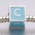 Blue Letter C - fits European bead bracelets - Click Image to Close