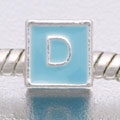 Blue Letter D - fits European bead bracelets - Click Image to Close