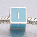 Blue Letter I - fits European bead bracelets - Click Image to Close