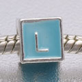 Blue Letter L - fits European bead bracelets - Click Image to Close