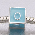 Blue Letter O - fits European bead bracelets - Click Image to Close