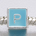 Blue Letter P - fits European bead bracelets - Click Image to Close