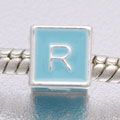 Blue Letter R - fits European bead bracelets - Click Image to Close
