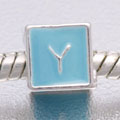 Blue Letter Y - fits European bead bracelets - Click Image to Close