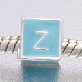 Blue Letter Z - fits European bead bracelets - Click Image to Close