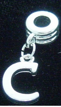NEW Dangle letter C - fits European bead bracelets - Click Image to Close