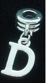 NEW Dangle letter D - fits European bead bracelets - Click Image to Close