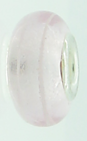 EB183 - Light pink foil bead with white stripe