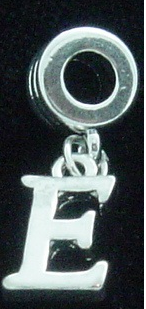 NEW Dangle letter E - fits European bead bracelets - Click Image to Close