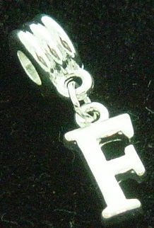 NEW Dangle letter F - fits European bead bracelets - Click Image to Close