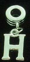 NEW Dangle letter H - fits European bead bracelets - Click Image to Close