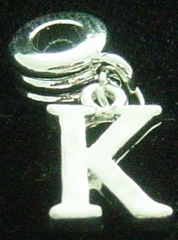 NEW Dangle letter K - fits European bead bracelets - Click Image to Close