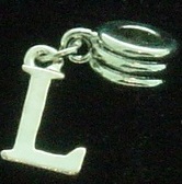 NEW Dangle letter L - fits European bead bracelets - Click Image to Close