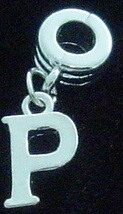 NEW Dangle letter P - fits European bead bracelets - Click Image to Close