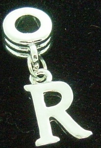 NEW Dangle letter R - fits European bead bracelets - Click Image to Close